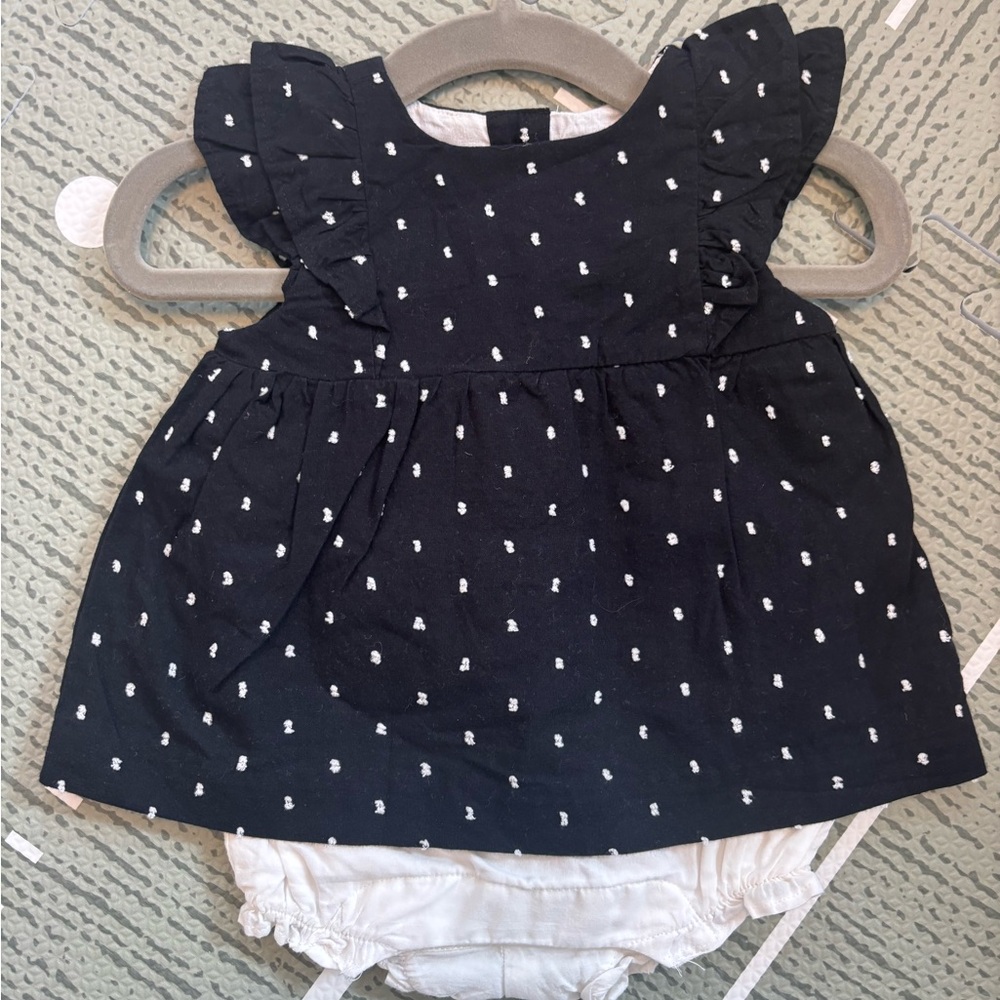 Janie and Jack Black and White Diaper Cover Set